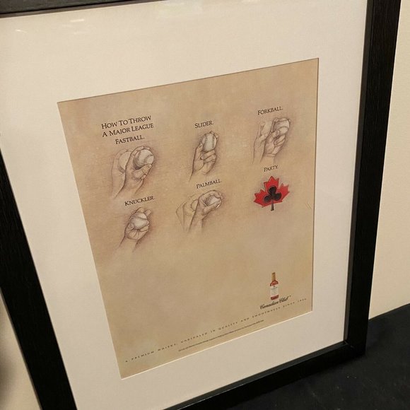 Vintage Canadian Club Baseball Framed Print Ad - Picture 3 of 7
